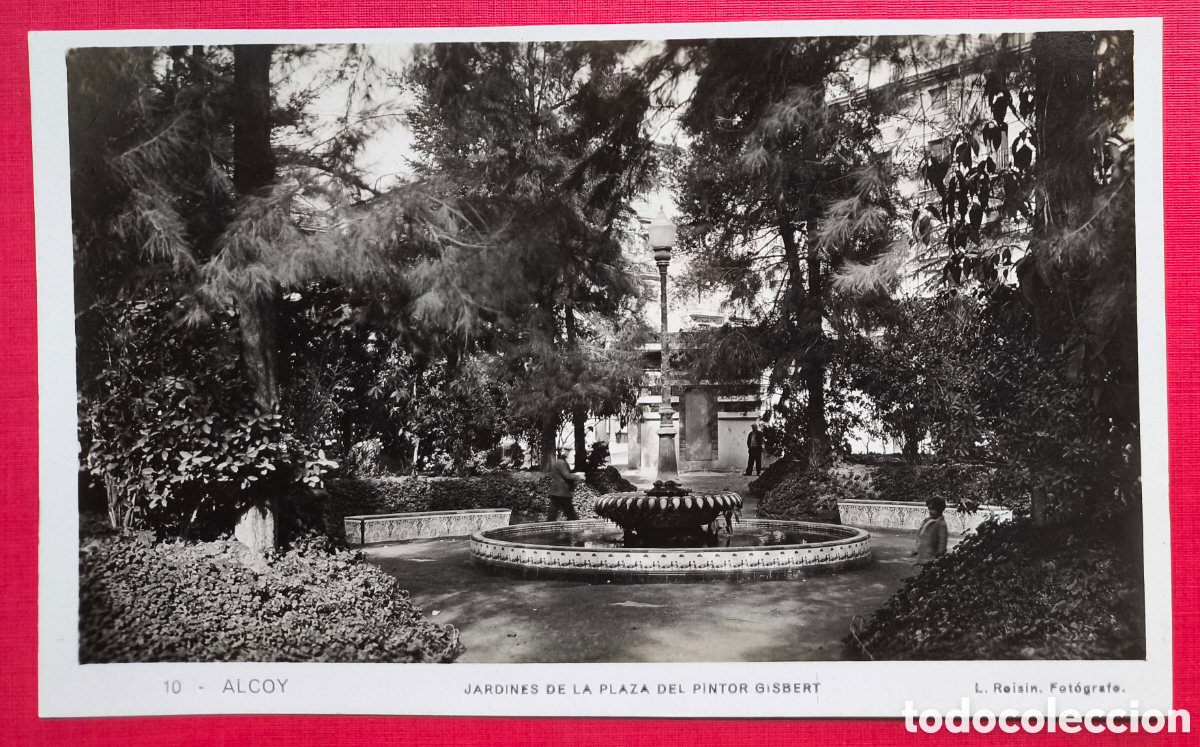 Postales: ALCOI PLA&Ccedil;A PINTOR GISBERT PONT POSTAL FOTOGR&Aacute;FICA ALCOY ALACANT C. 1925