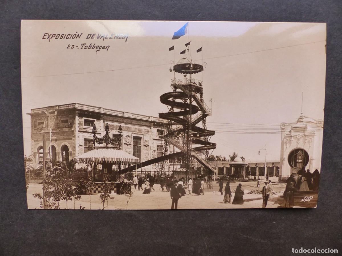 Postales: VALENCIA, EXPOSICION REGIONAL VALENCIANA 1909, TOBOGAN - POSTAL FOTOGRAFICA