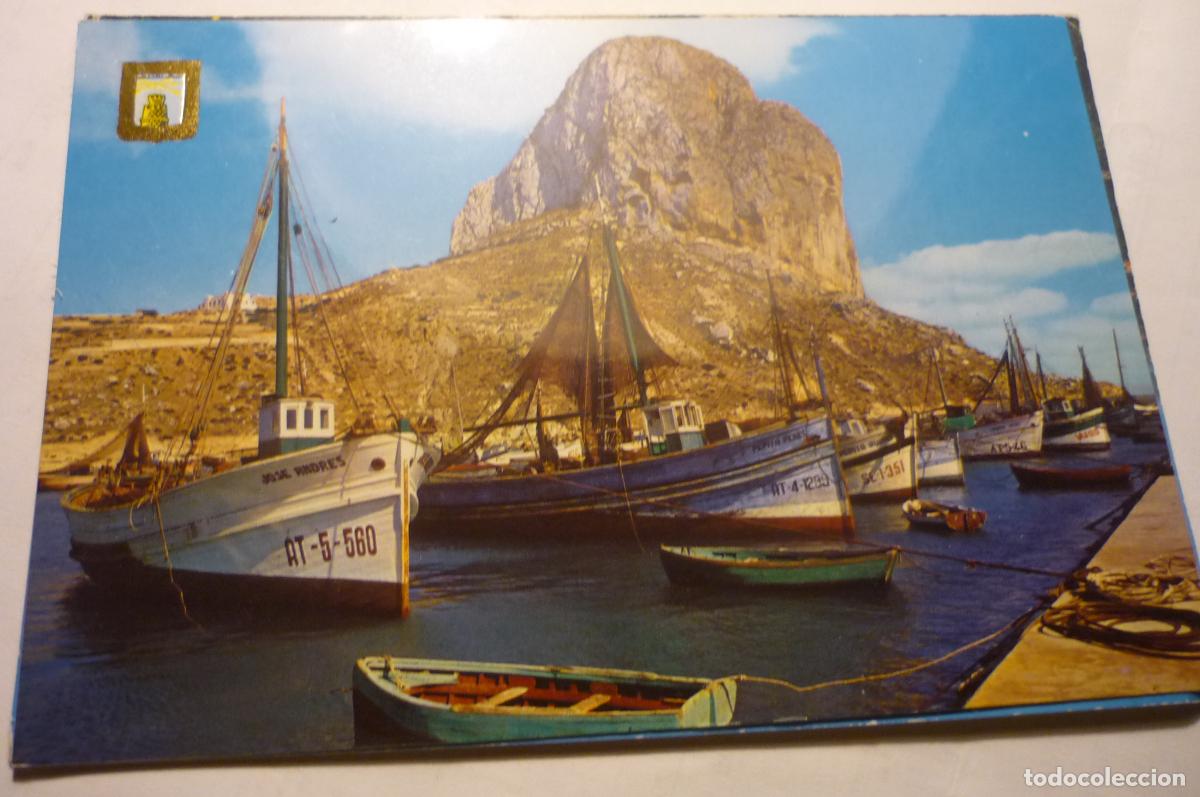 Postales: postal calpe pe&ntilde;on ifach.-puerto pesquero
