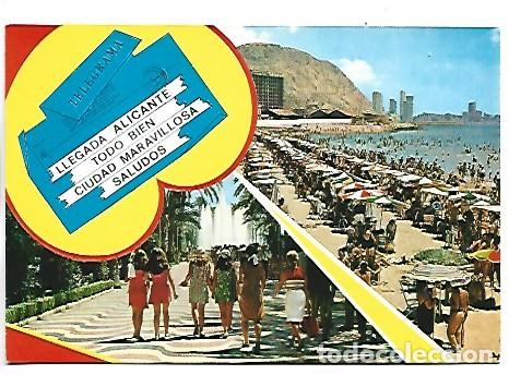 Postales: PLAYA DEL POSTIGUET Y EXPLANADA DE ESPA&Ntilde;A.- ALICANTE