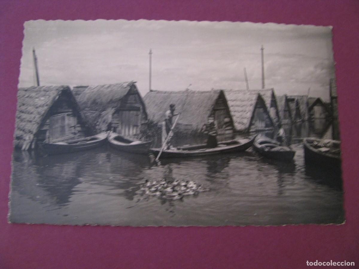 Postales: POSTAL FOTOGRAFICA DE VALENCIA. LAGO DE LA ALBUFERA. CIRCULADA 1955