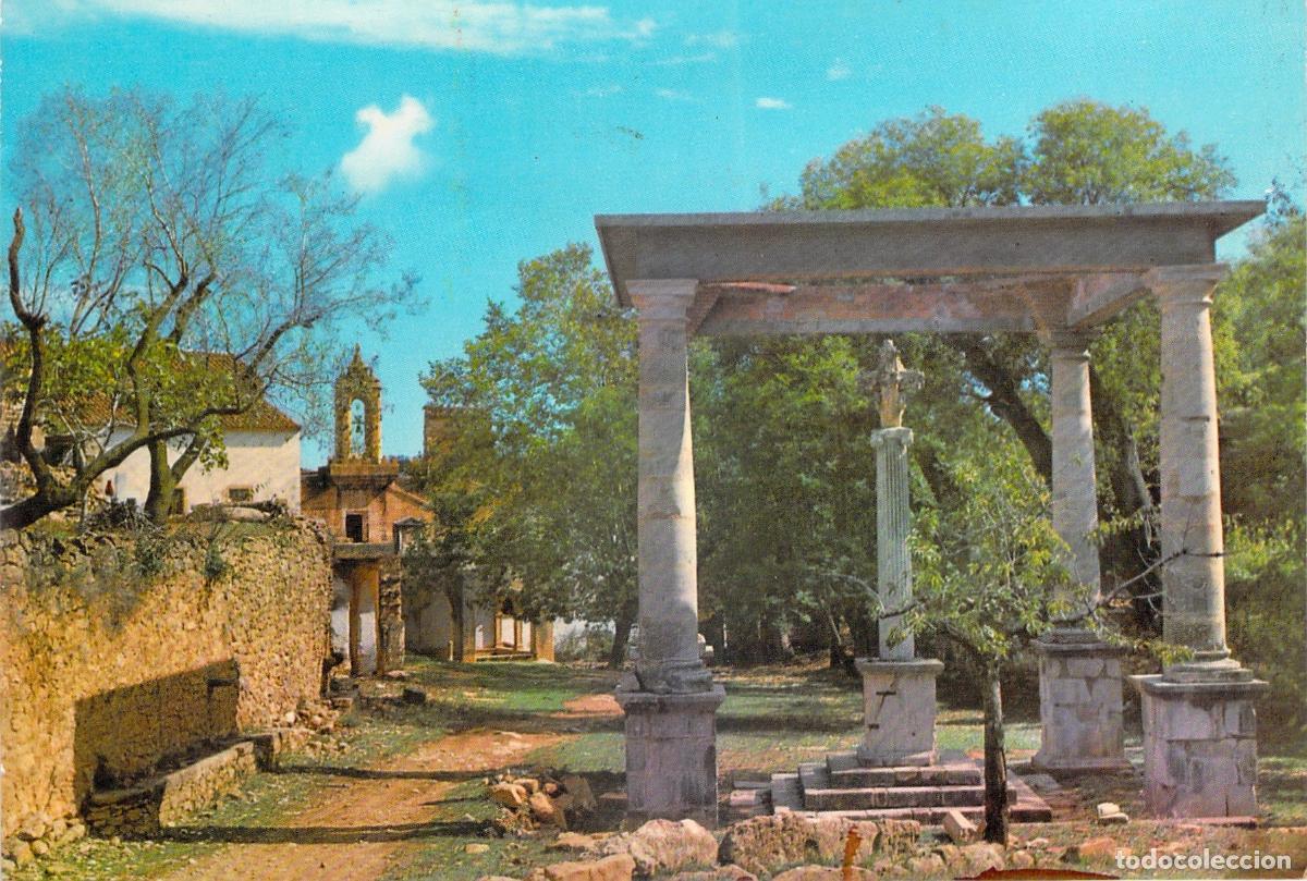 Postales: Postal de Traiguera con el Santuario N.S.F. y la Cruz