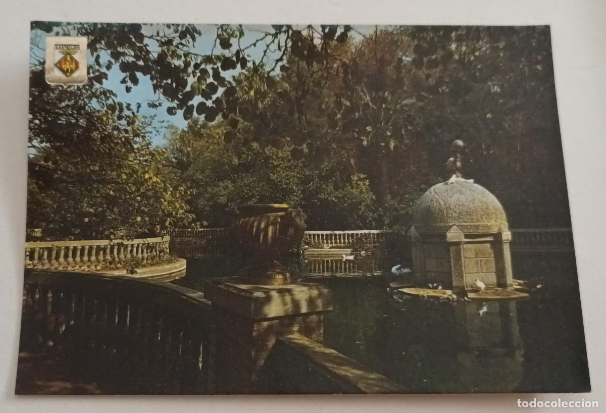 Postales: CASTELLON DE LA PLANA. PARQUE DE RIBALTA. ESTANQUE (1965) - FRANQUEO - ESCUDO DE ORO