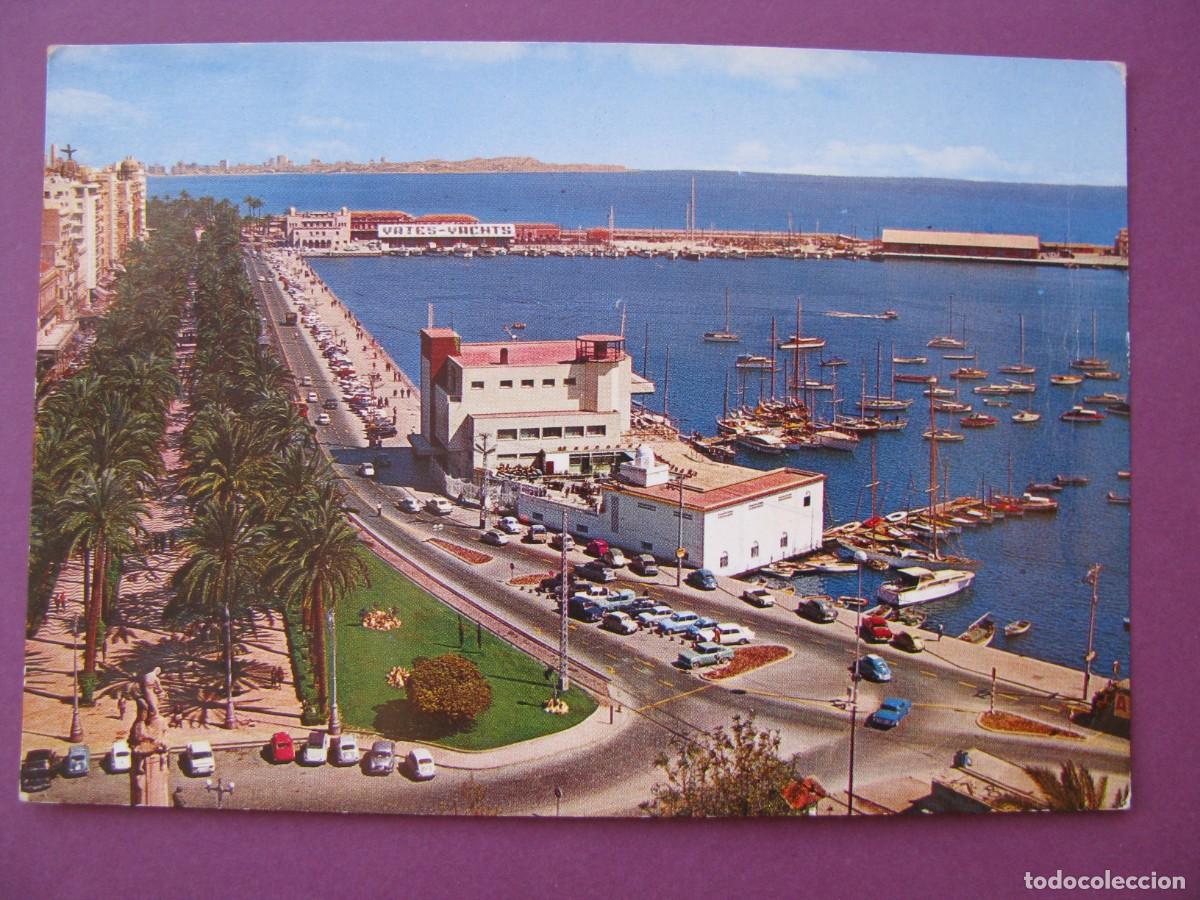 Postales: POSTAL DE ALICANTE. EXPLANADA DE ESPA&Ntilde;A Y PUERTO. GARCIA GARRABELLA. ESCRITA