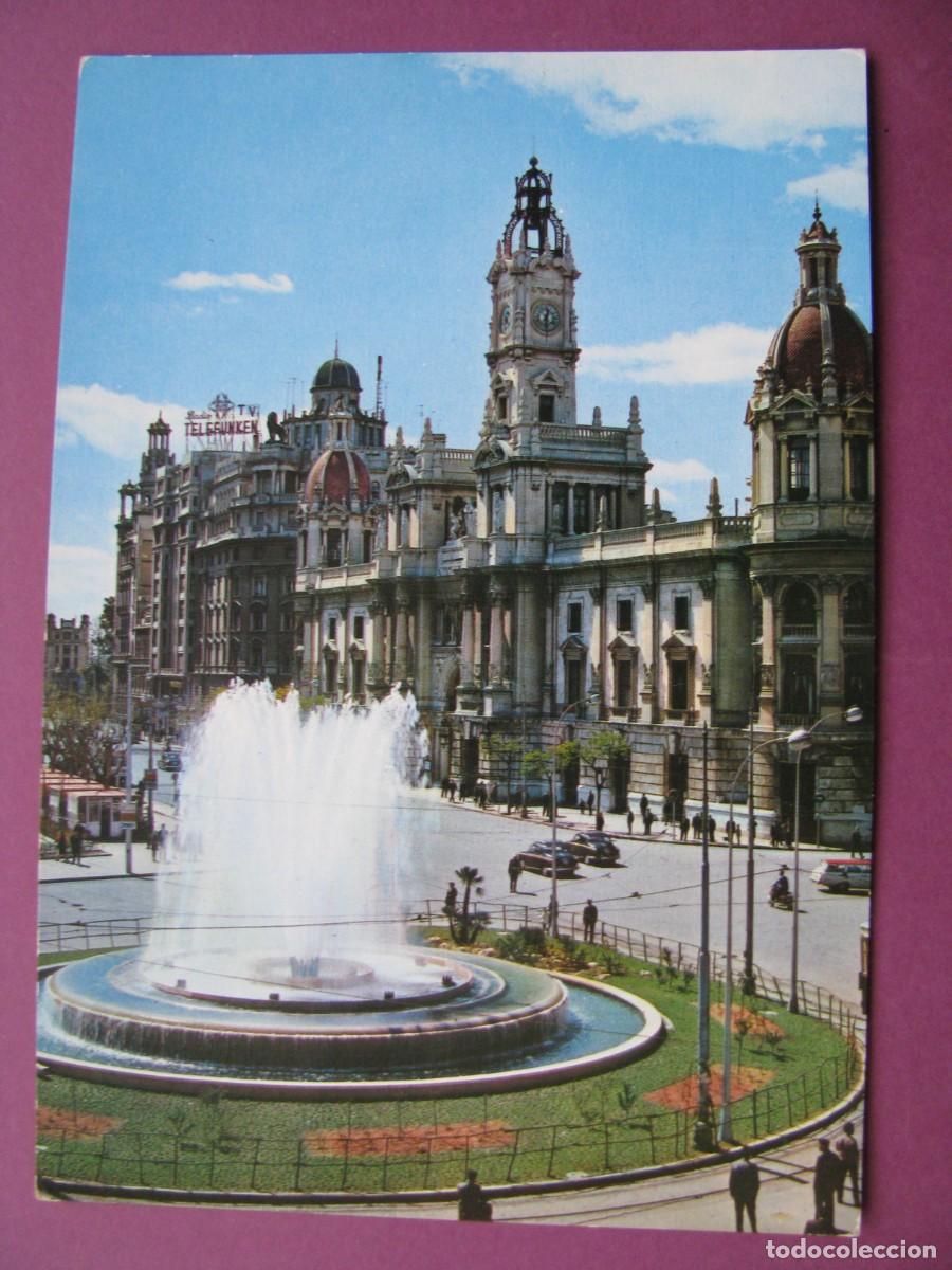 Postales: POSTAL DE VALENCIA. PLAZA DEL CAUDILLO. FUENTE MONUMENTAL. GARCIA GARRABELLA. ESCRITA