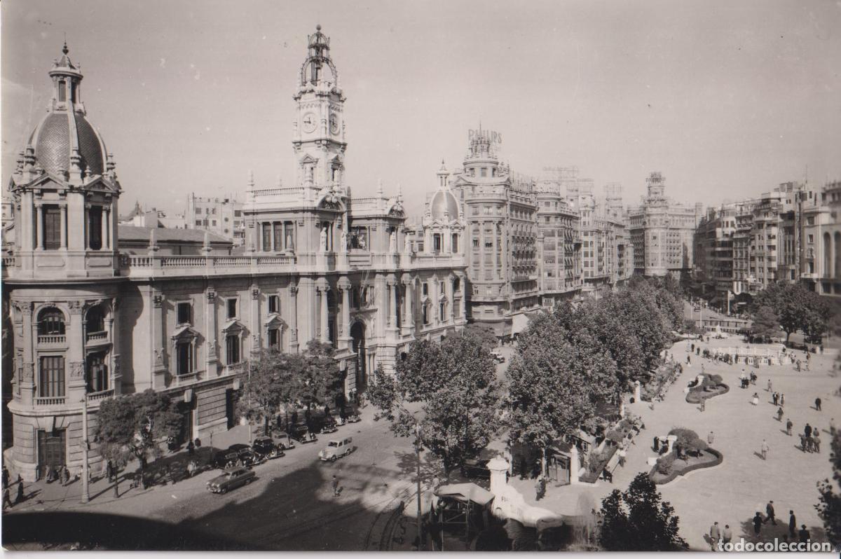 Postales: VALENCIA, PLAZA DEL CAUDILLO, AYUNTAMIENTO - EDICIONES ARRIBAS N&ordm;1008 - ESCRITA 1959