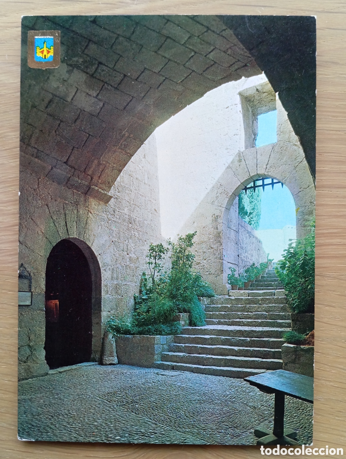 Postales: POSTAL PE&Ntilde;&Iacute;SCOLA CASTELL&Oacute;N SUBIDA AL PATIO DE ARMAS COMAS ALDEA 6 ESCUDO DE ORO A&Ntilde;O 1968