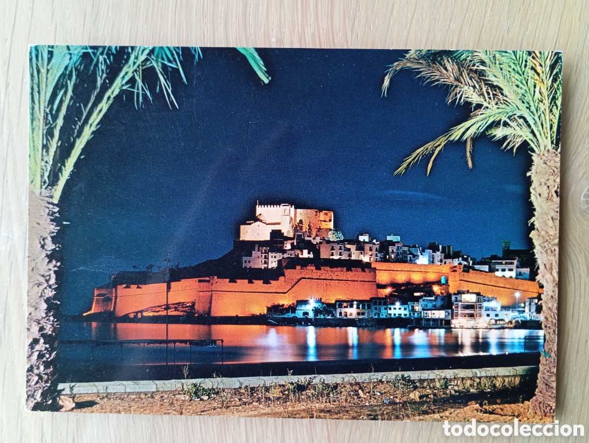 Postales: POSTAL PE&Ntilde;&Iacute;SCOLA CASTELL&Oacute;N VISTA NOCTURNA CASTILLO GARC&Iacute;A GARRABELLA 39 A&Ntilde;O 1970