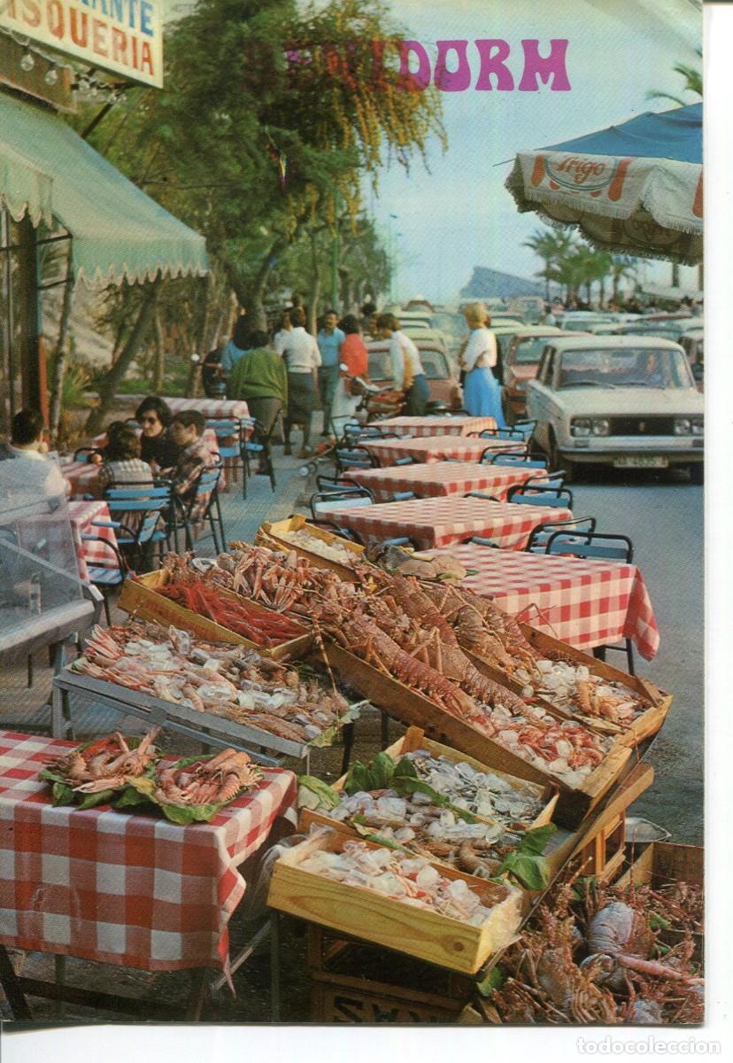 Postales: BENIDORM-AVDA DEL PUERTO-RESTAURANTE MARISQUER&Iacute;A- A&Ntilde;OS 70