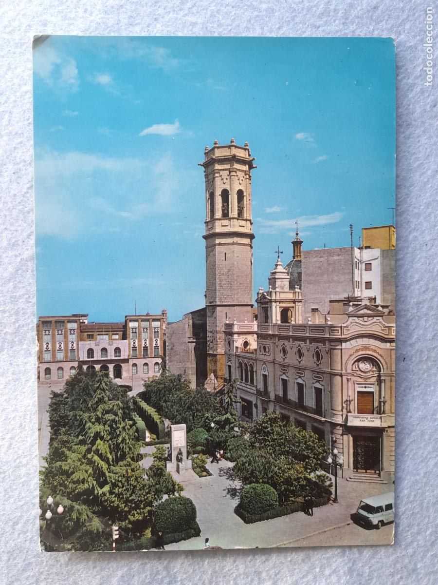 Postais: Burriana. Plaza de Espa&ntilde;a. Escrita. A&ntilde;os 60.