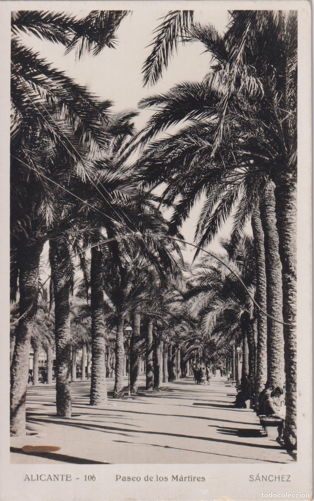Postales: ALICANTE, PASEO DE LOS M&Aacute;RTIRES - S&Aacute;NCHEZ N&ordm;106 - ESCRITA 1935
