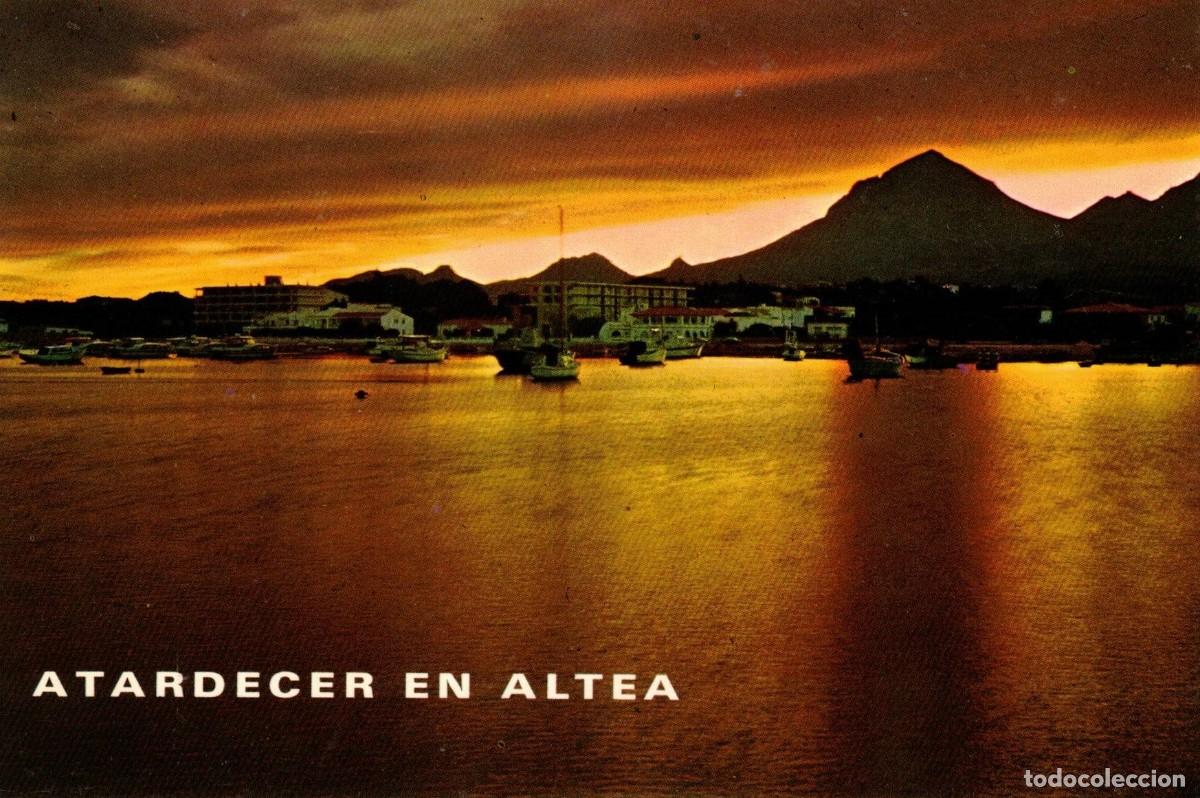 Postales: :::: LC553 - POSTAL - ATARDECER EN ALTEA - PUESTA DE SOL DESDE EL PUERTO
