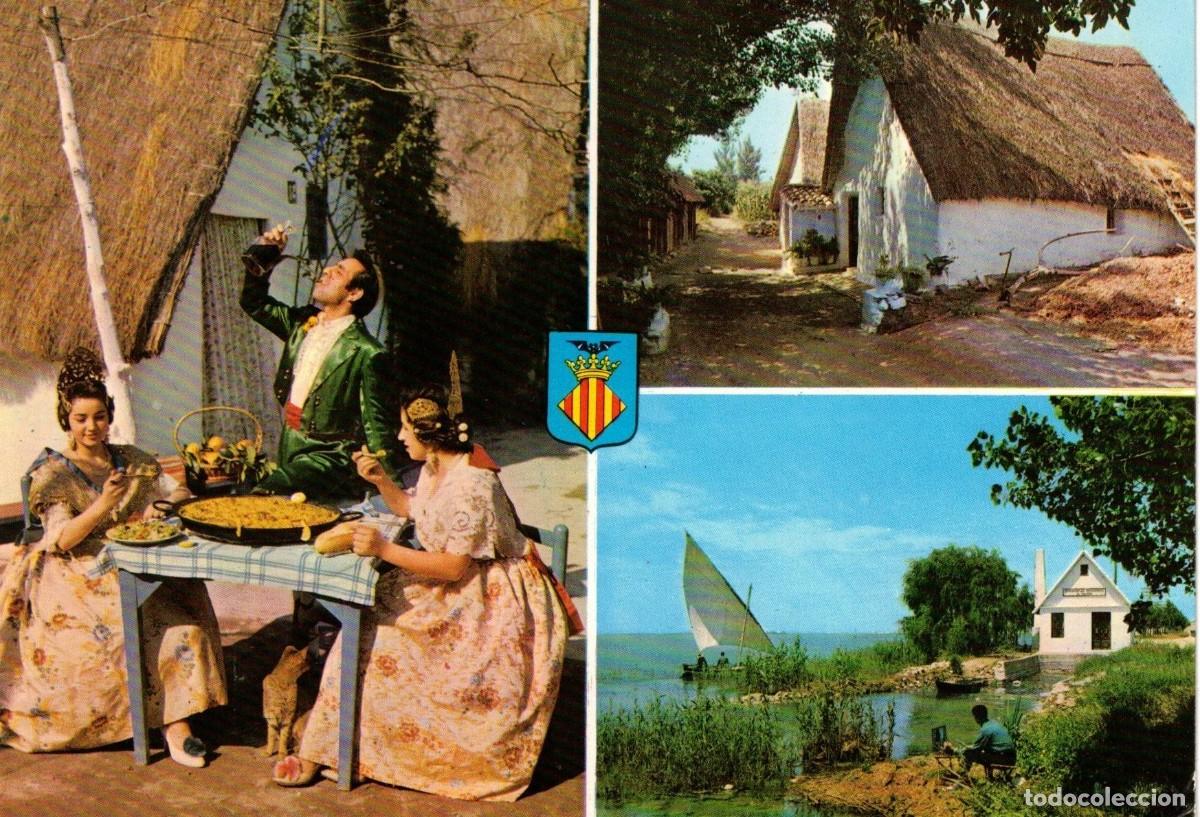 Postales: :::: LC554 - POSTAL - VALENCIA - TIPICA PAELLA EN LAS BARRACAS Y ALBUFERA