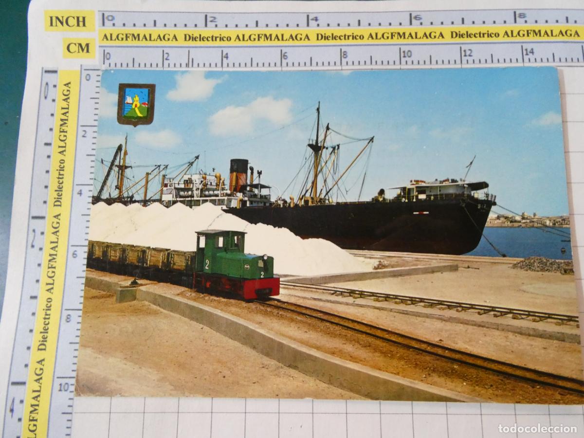 Postales: POSTAL DE ALICANTE. A&Ntilde;O 1967. TORREVIEJA MUELLE EMBARCADERO DE SAL TREN BARCO 9 ESCUDO ORO . 3054