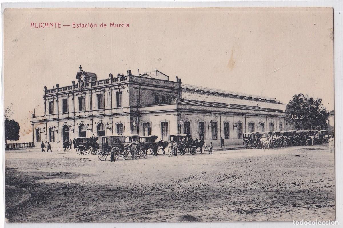 Postcards: Alicante Estaci&oacute;n de Murcia. La Ciudad de Roma. Circulada.