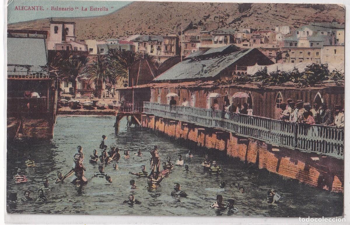 Postais: Alicante Balneario La Estrella. Editor Bazar Arca de Noe. Sin circular.