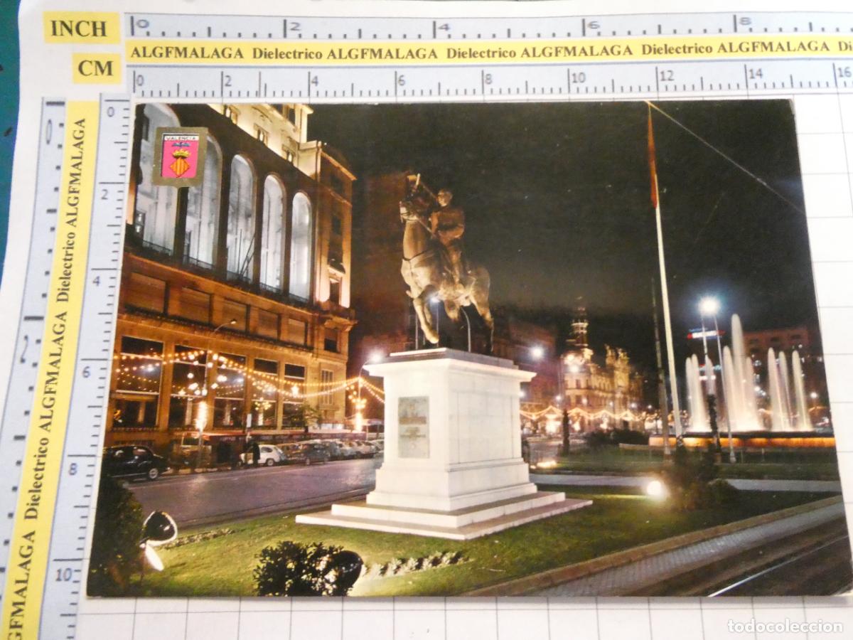 Postcards: POSTAL DE VALENCIA. A&Ntilde;O 1965. PLAZA CAUDILLO NOCTURNA 1031 ESCUDO ORO. 2627