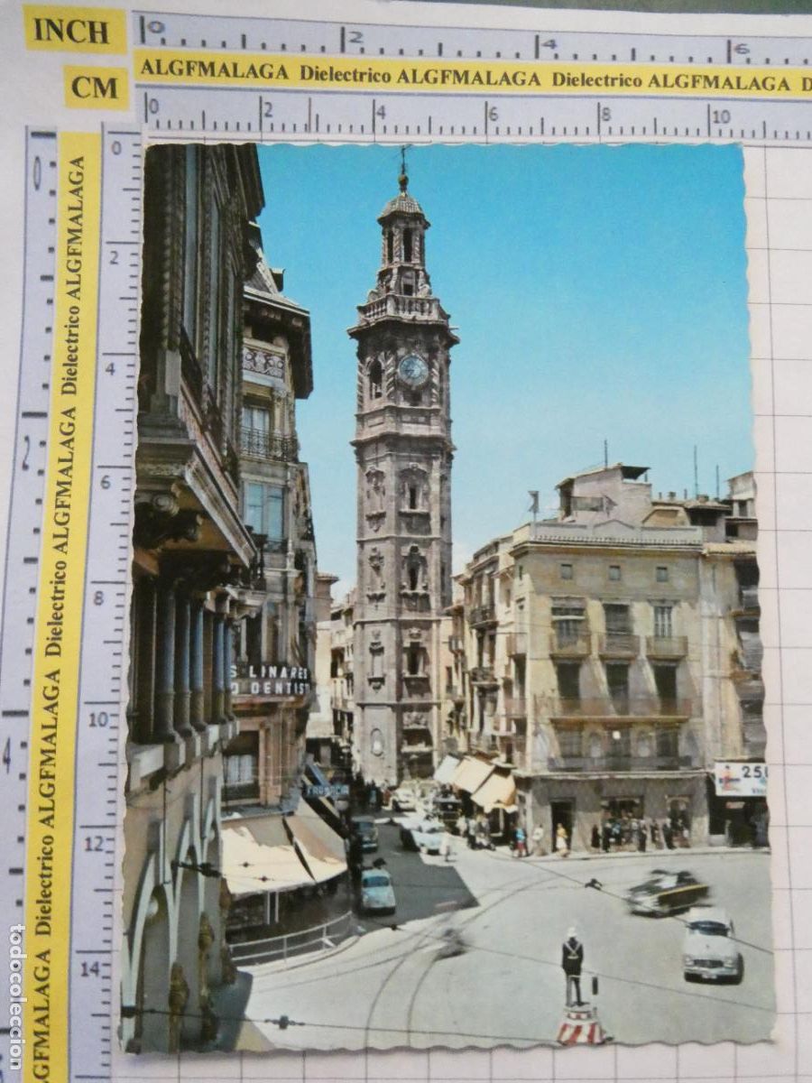 Postcards: POSTAL DE VALENCIA. A&Ntilde;O 1962. TORRE DE LA IGLESIA SANTA CATALINA. 2 GARRABELLA POLIC&Iacute;A TR&Aacute;FICO 2631