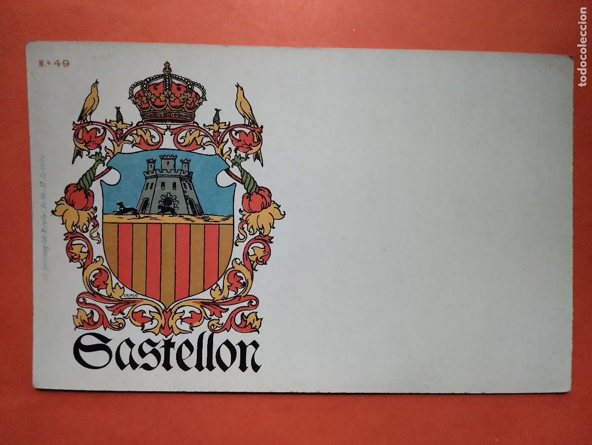Postales: POSTAL N&ordm; 49. ESCUDO DE CASTELLON LIT HERMENEGILDO MIRALLES.