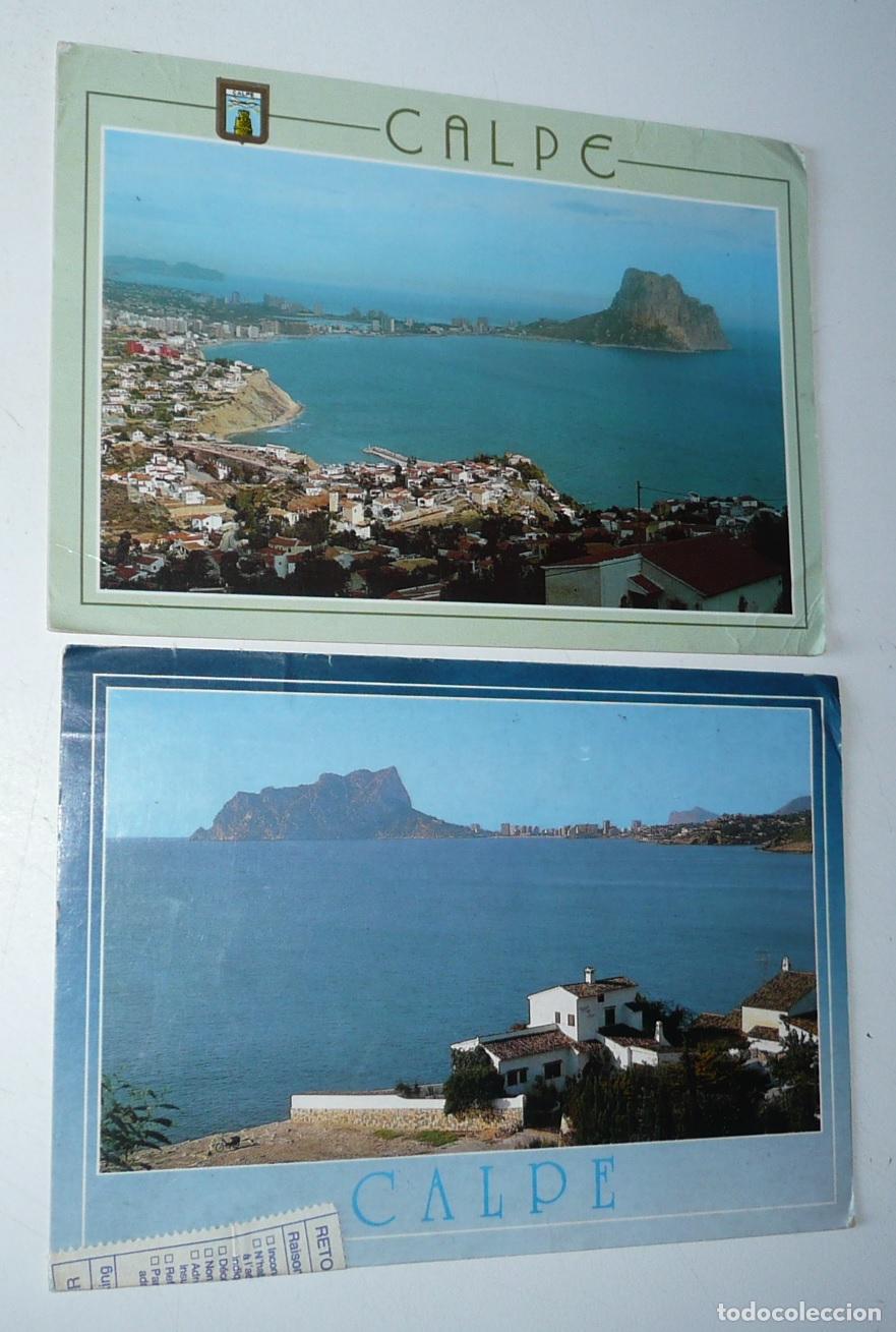 Postales: Lote de 2 postales Calpe Costa Blanca. Subirats Casanovas. Circuladas en 1988.