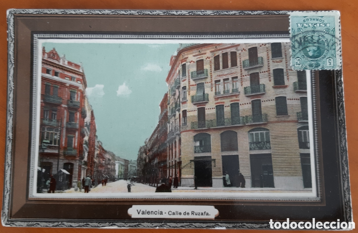 Postcards: Postal Valencia coloreada. Calle de Ruzafa. Escrita y circulada. R11A