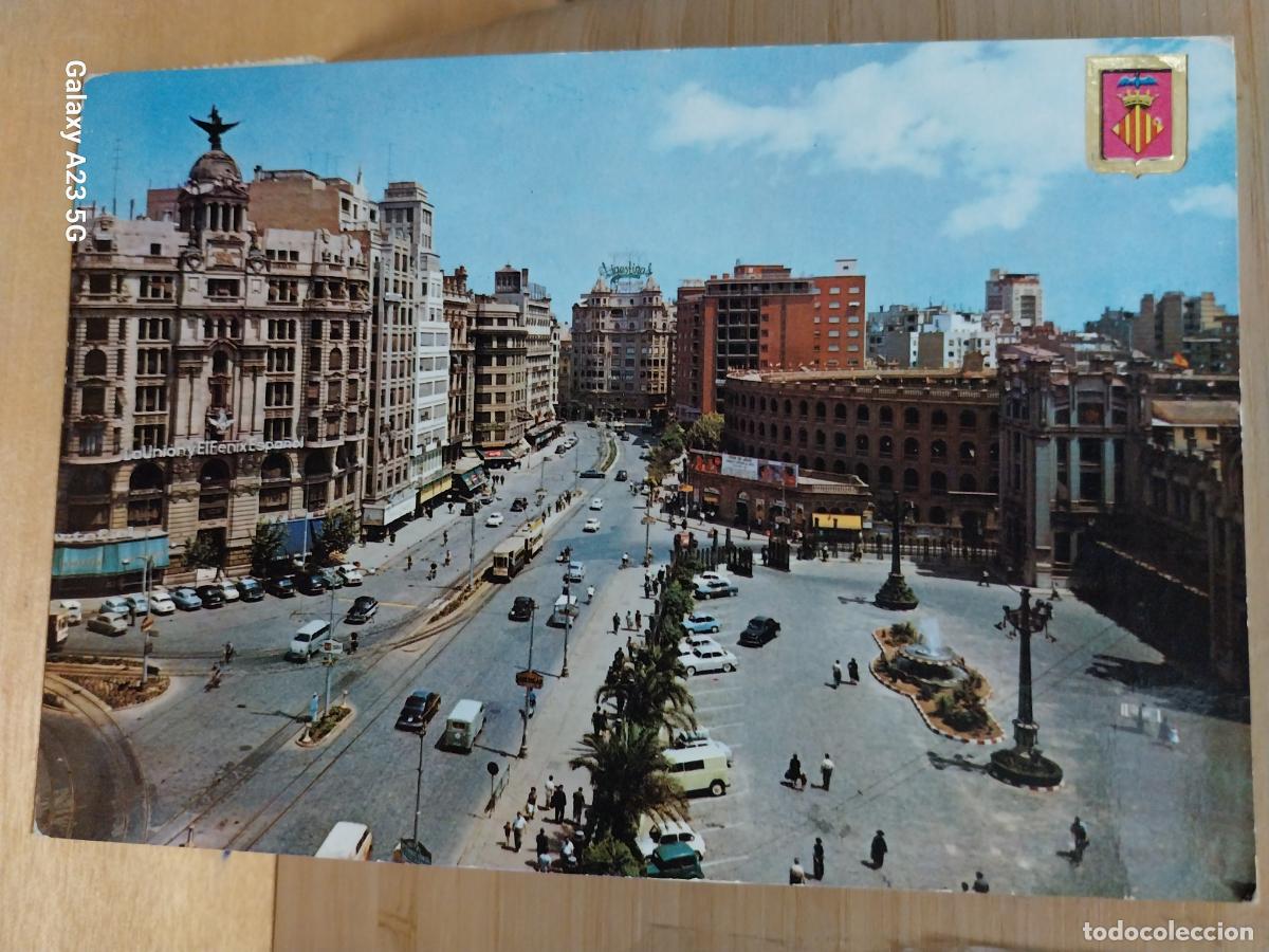 Postales: CALLE JATIVA A&Ntilde;O 1963 VALENCIA ED SUBI 884 ESCRITA ORIGINAL ANIMADA COCHES CLASICOS