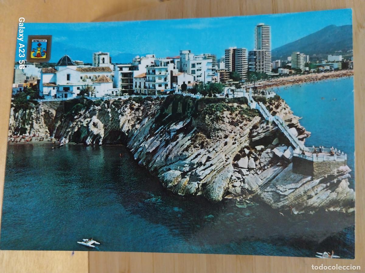 Postales: BENIDORM MIRADOR DEL CASTILLO SOBRE MEDITERRANEO ED FISA 80 CIRCULADA A&Ntilde;OS 80 ANIMADA BARCAS