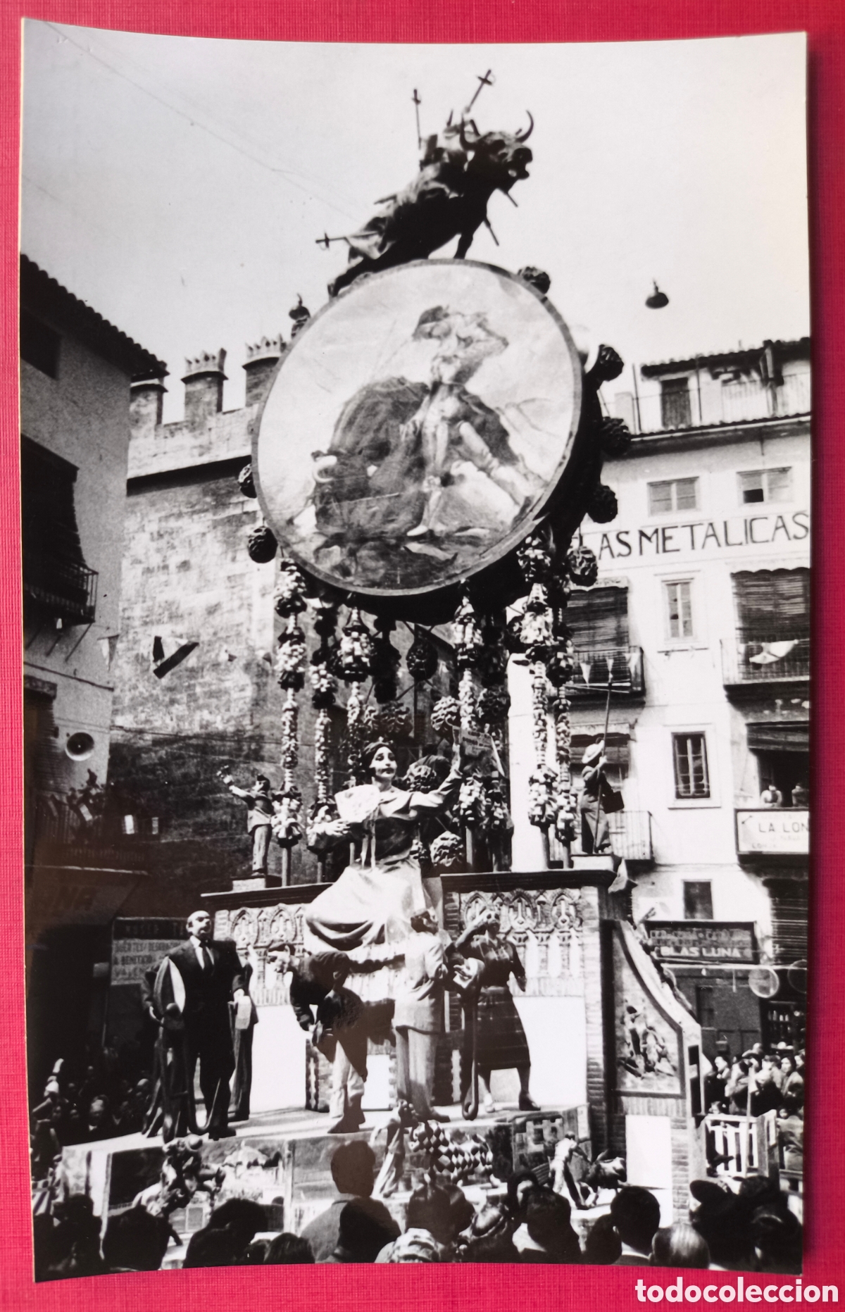 Postales: VALENCIA FALLA BAJONAZO Y TENTETIESO POSTAL FOTOGR&Aacute;FICA FOTOGRAF&Iacute;A CUY&Aacute;S C. 1955
