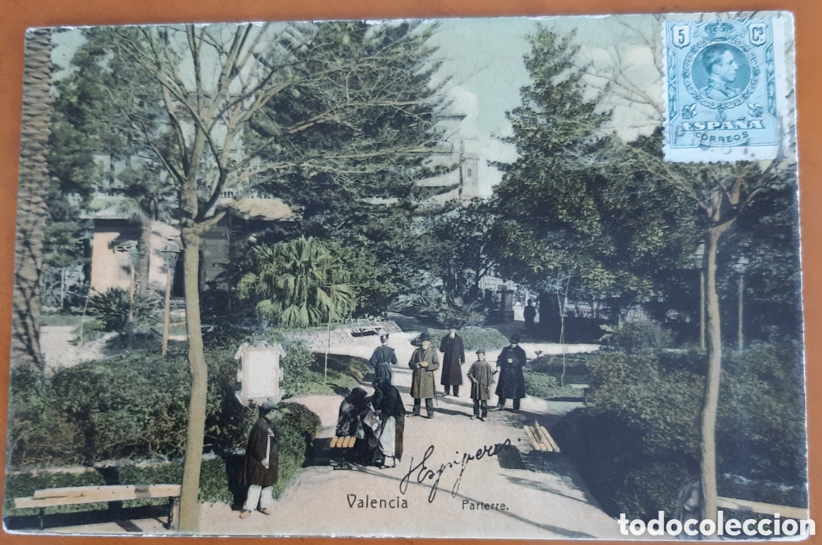 Postales: Postal Valencia coloreada. Parterre. Escrita y circulada. R14A
