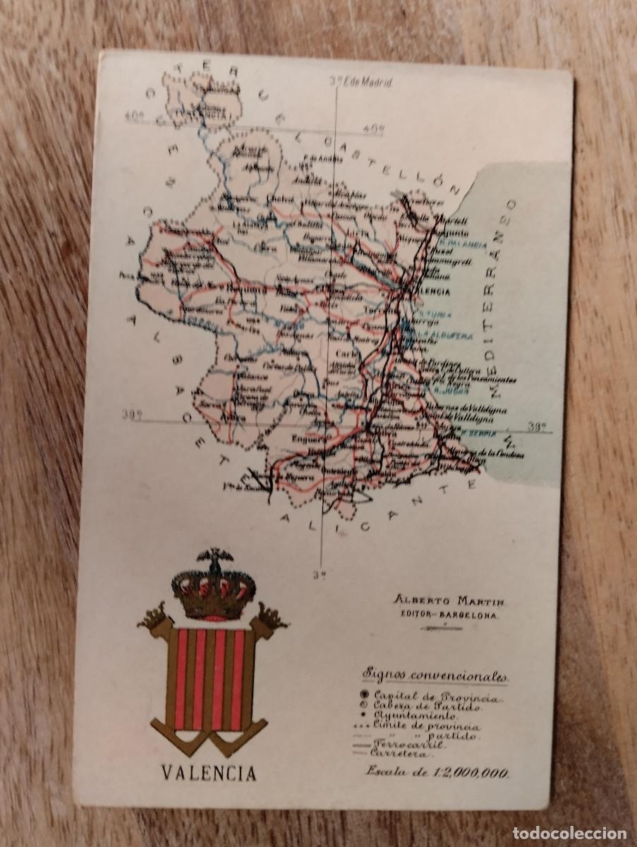 Postales: POSTAL. VALENCIA. MAPA FISICO.