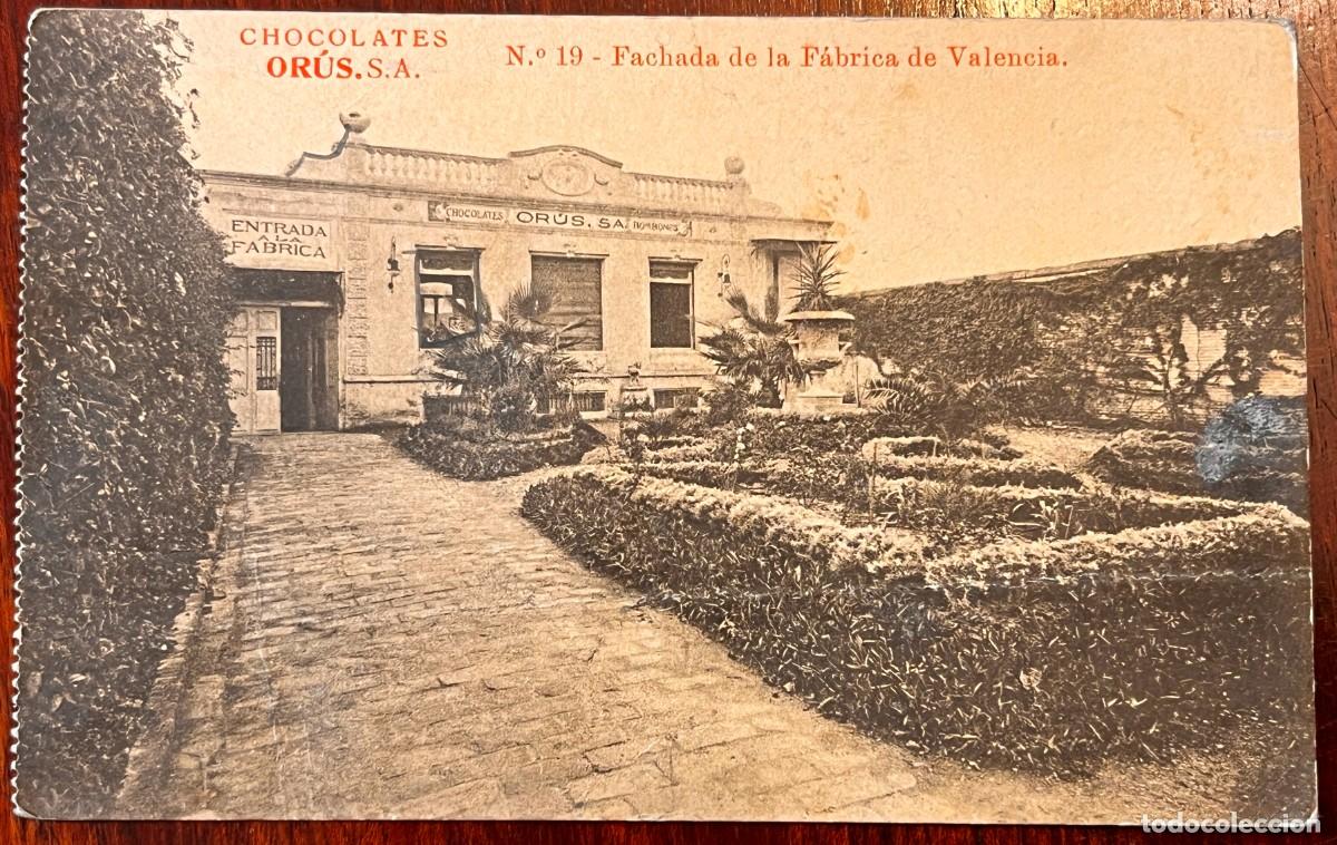 Postales: Chocolates Orus, Vista de la fabrica de Valencia, SIN CIRCULAR Y DIVIDIDA
