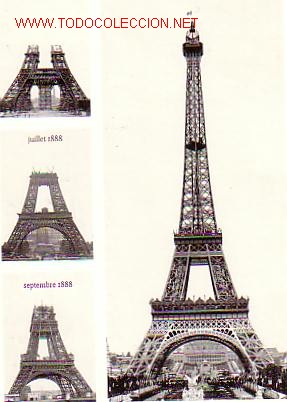 Postales: POSTAL CONSTRUCCION TORRE EIFFEL NUEVA - Foto 1