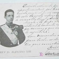 Postales: ANTIGUA POSTAL DE S. M. EL REY DON ALFONSO XIII - CIRCULADA - SIN DIVIDIR.