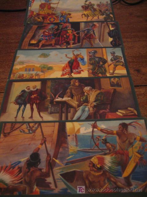 Postales: HERNAN CORTES COLECION DE 10  CROMOS - Foto 2