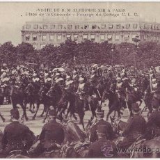 Postales: VISITA DE S. M. ALFONSO XIII A PARIS: PLAZA DE LA CONCORDIA - PASO DEL DESFILE. NO CIRCULADA (1905)