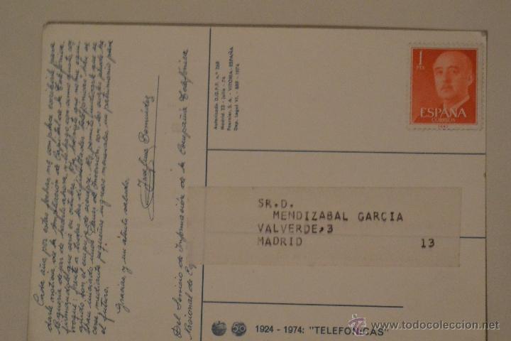 Postales: ANTIGUA POSTAL TELEFONICA A&Ntilde;O 1974 - Foto 2
