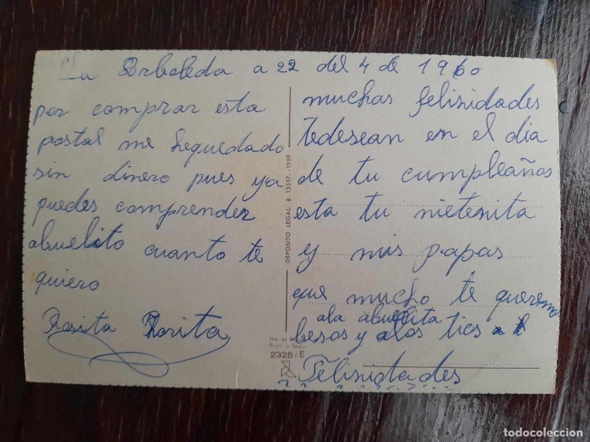 Postales: Felicidades con dos rosas 1960 - Foto 2