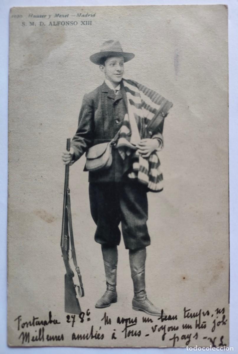 Postales: ALFONSO XIII DE CAZA - Foto 1