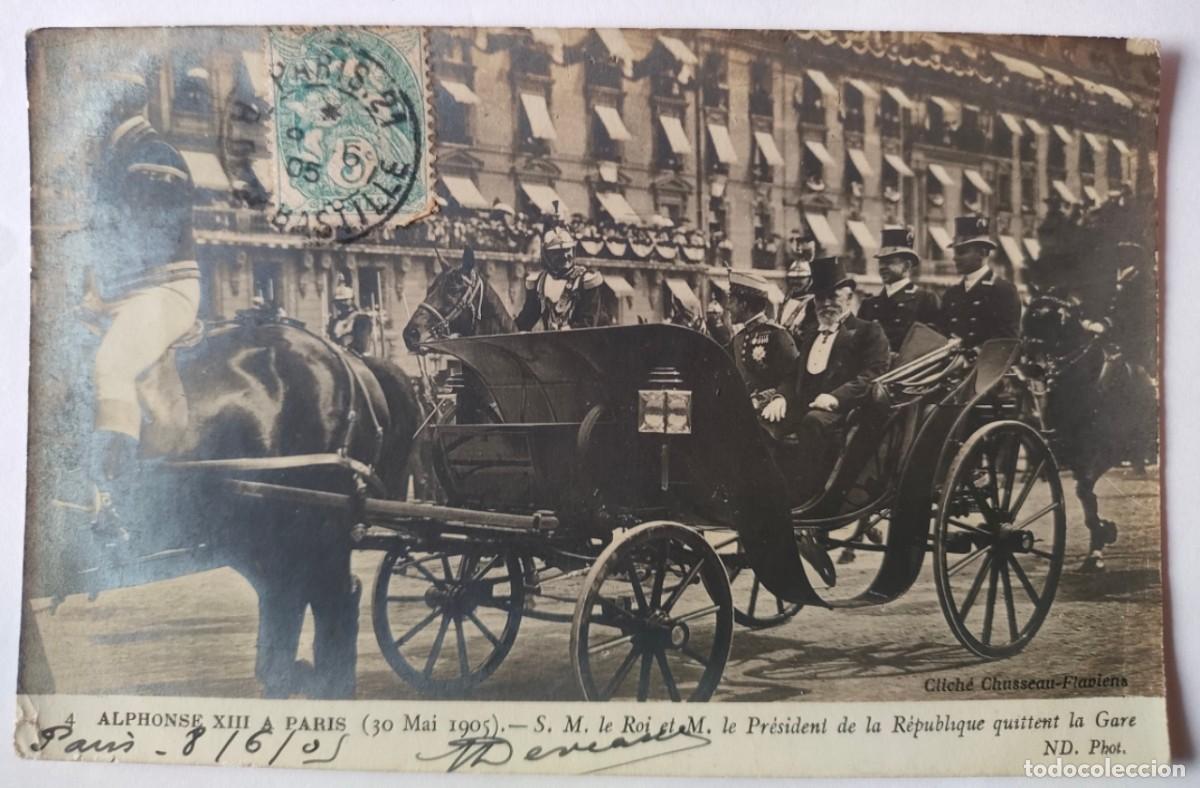Postales: ALFONSO XIII EN PARIS - Foto 1