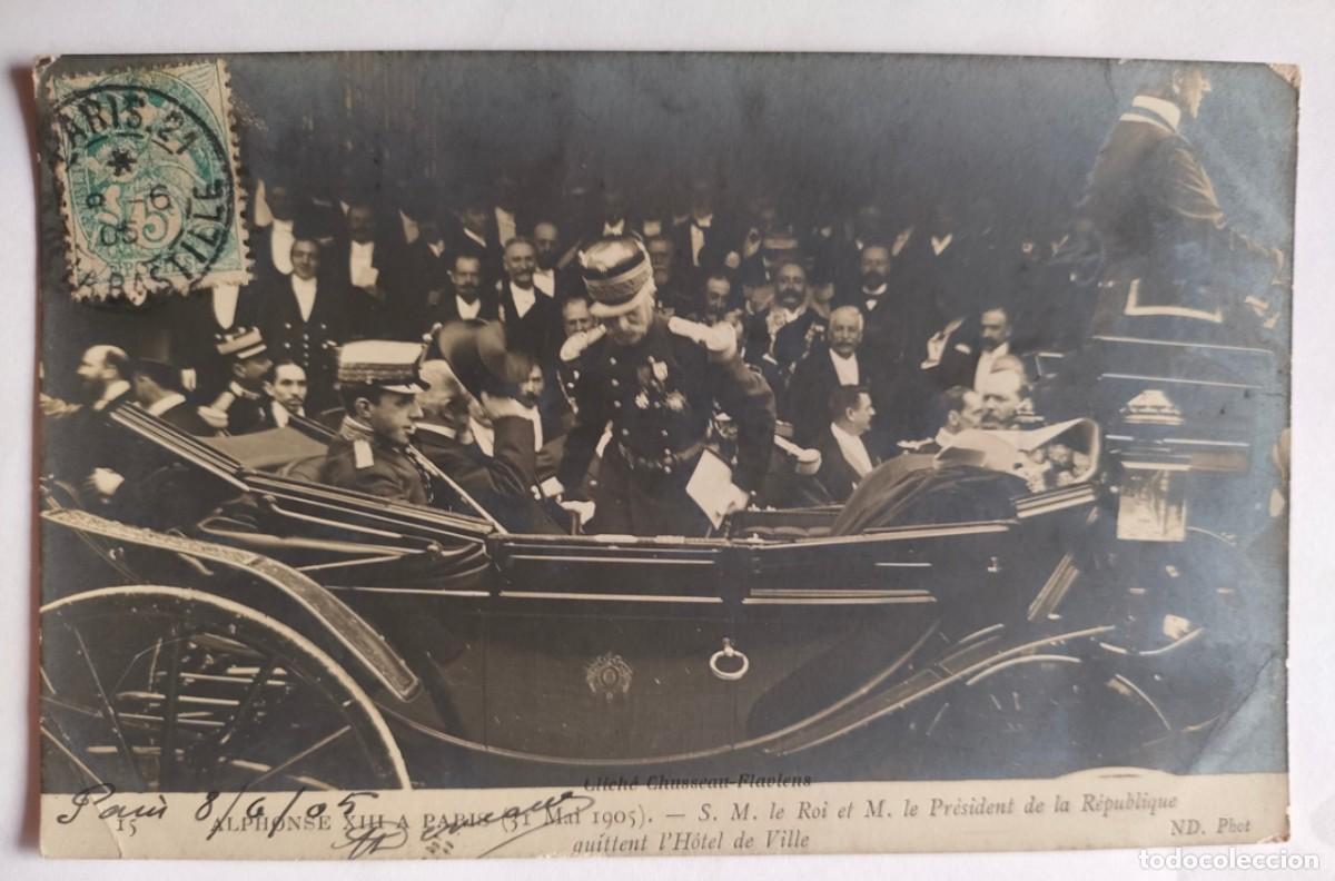 Postales: ALFONSO XIII EN PARIS - Foto 1