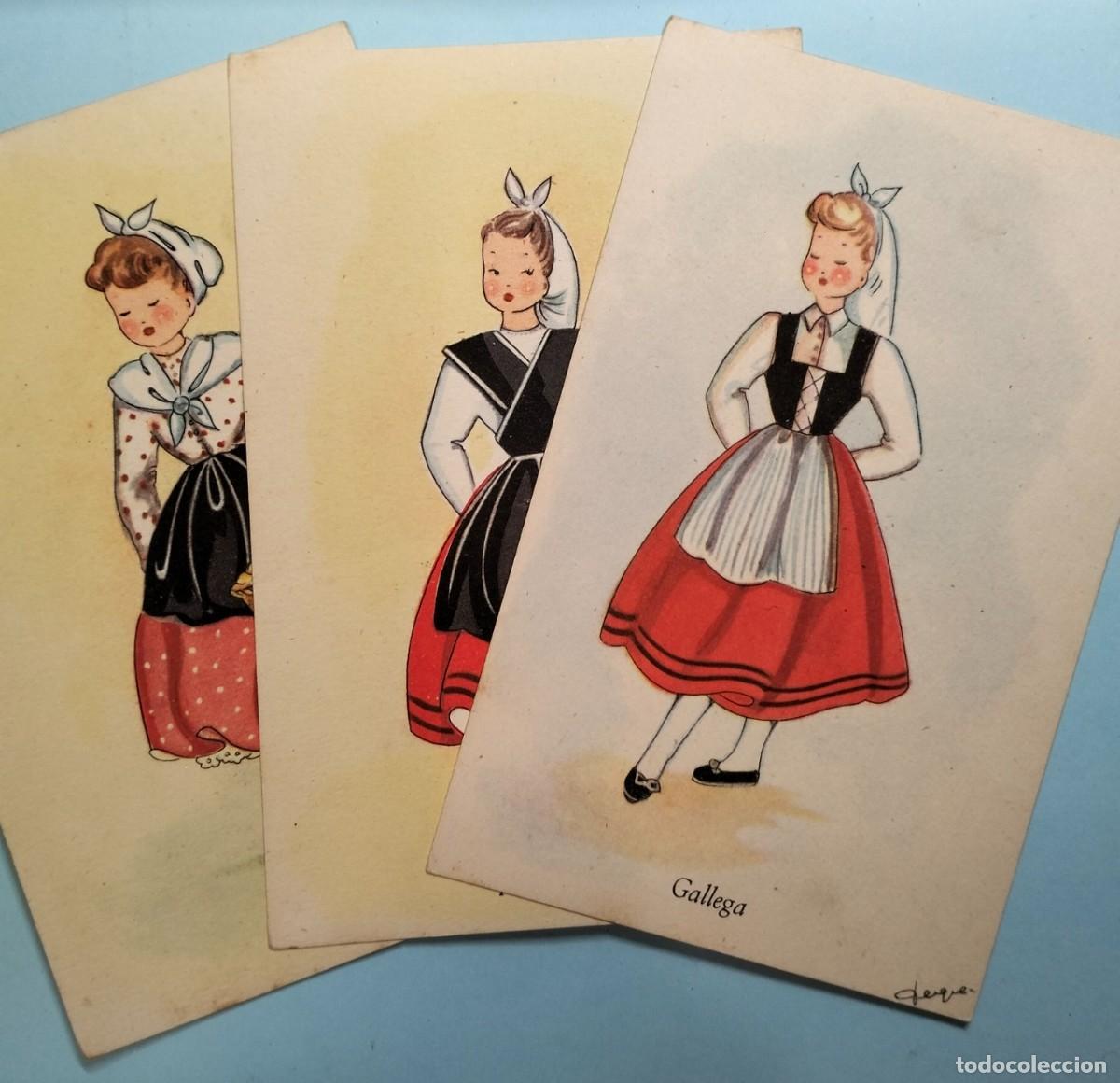 Postales: (3) TRAJES REGIONALES, serie C, - Foto 1
