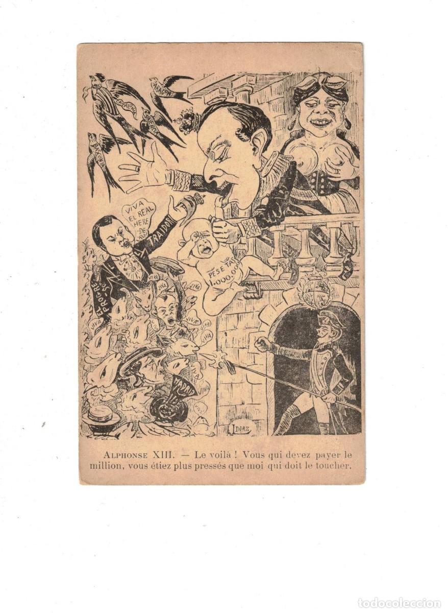 Postales: ALFONSO XIII. POSTAL SAT&Iacute;RICA - Foto 1