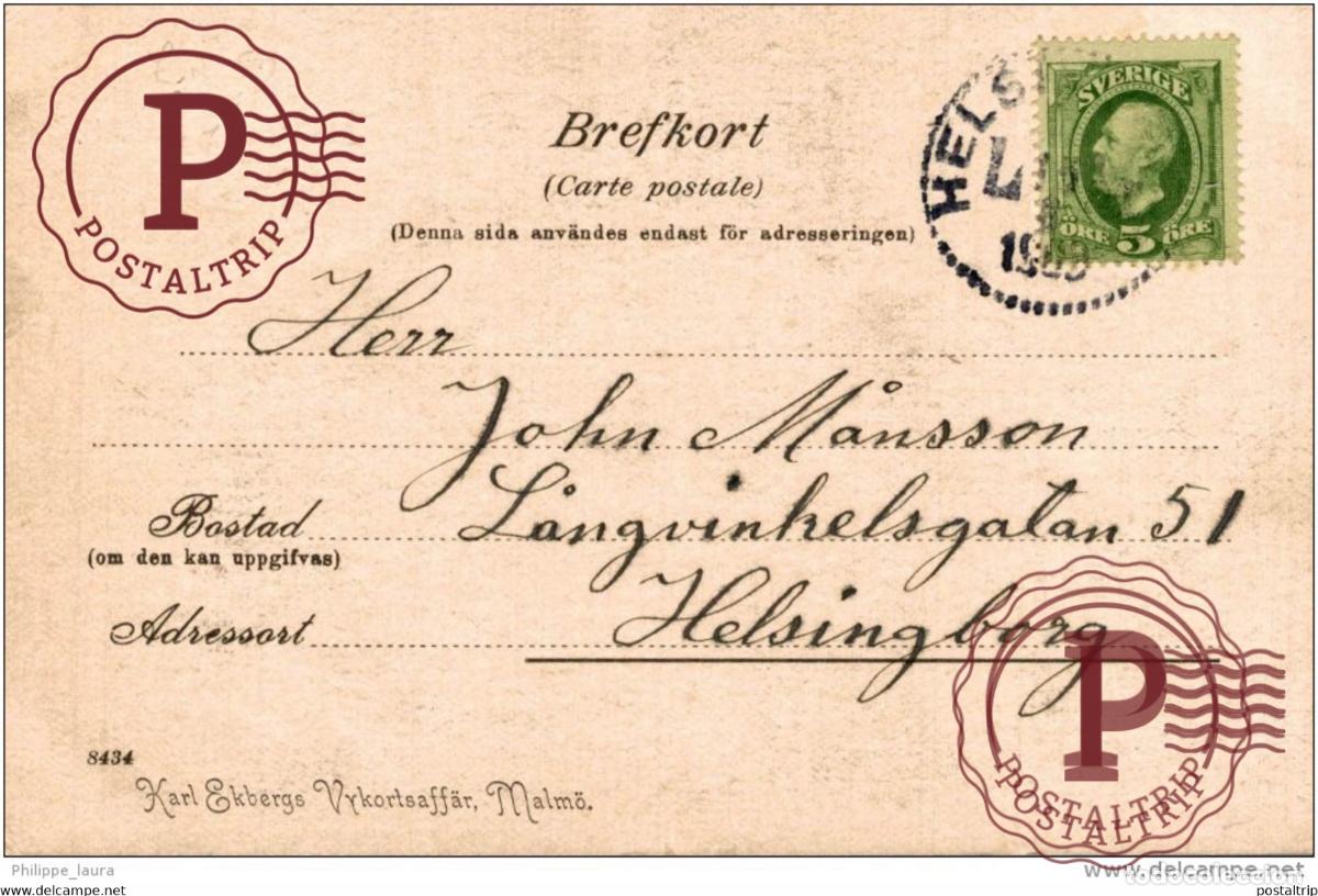 Postales: 1903 Helsingborg MANGA - Foto 2