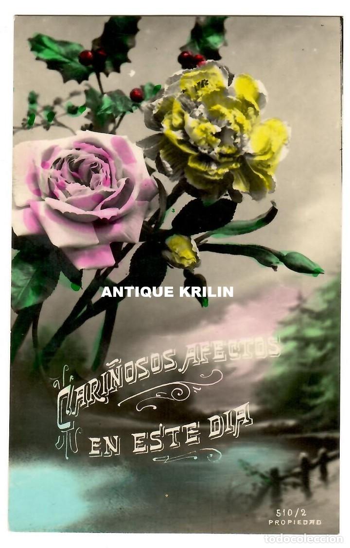 Postcards: POSTAL EDICION ESPA&Ntilde;OLA N&ordm; 510/2 DE FELICITACIONES / SIN FRANQUEAR ESCRITA 1924