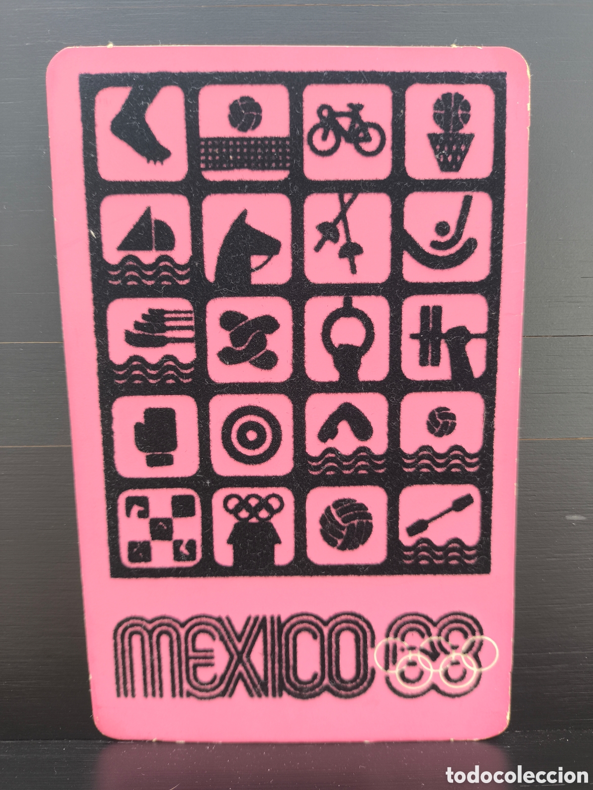 Postales: Antigua postal relieve textil aterciopelada Juegos Ol&iacute;mpicos M&eacute;xico 68 1968 Simbolog&iacute;a Ol&iacute;mpica