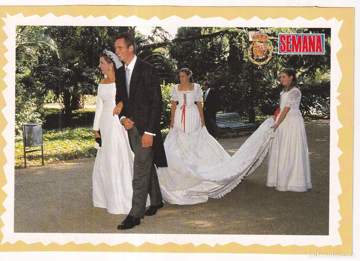 Postales: Postal recuerdo de la Boda en Barcelona de la Infanta Cristina de Borb&oacute;n 1997 Revista Semana