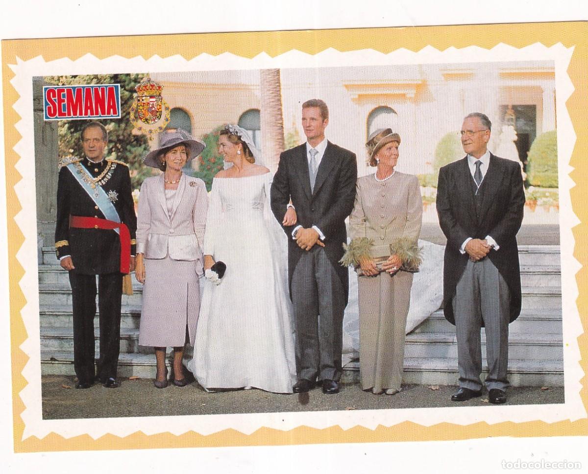 Postales: Postal recuerdo de la Boda en Barcelona de la Infanta Cristina de Borb&oacute;n 1997 Revista Semana