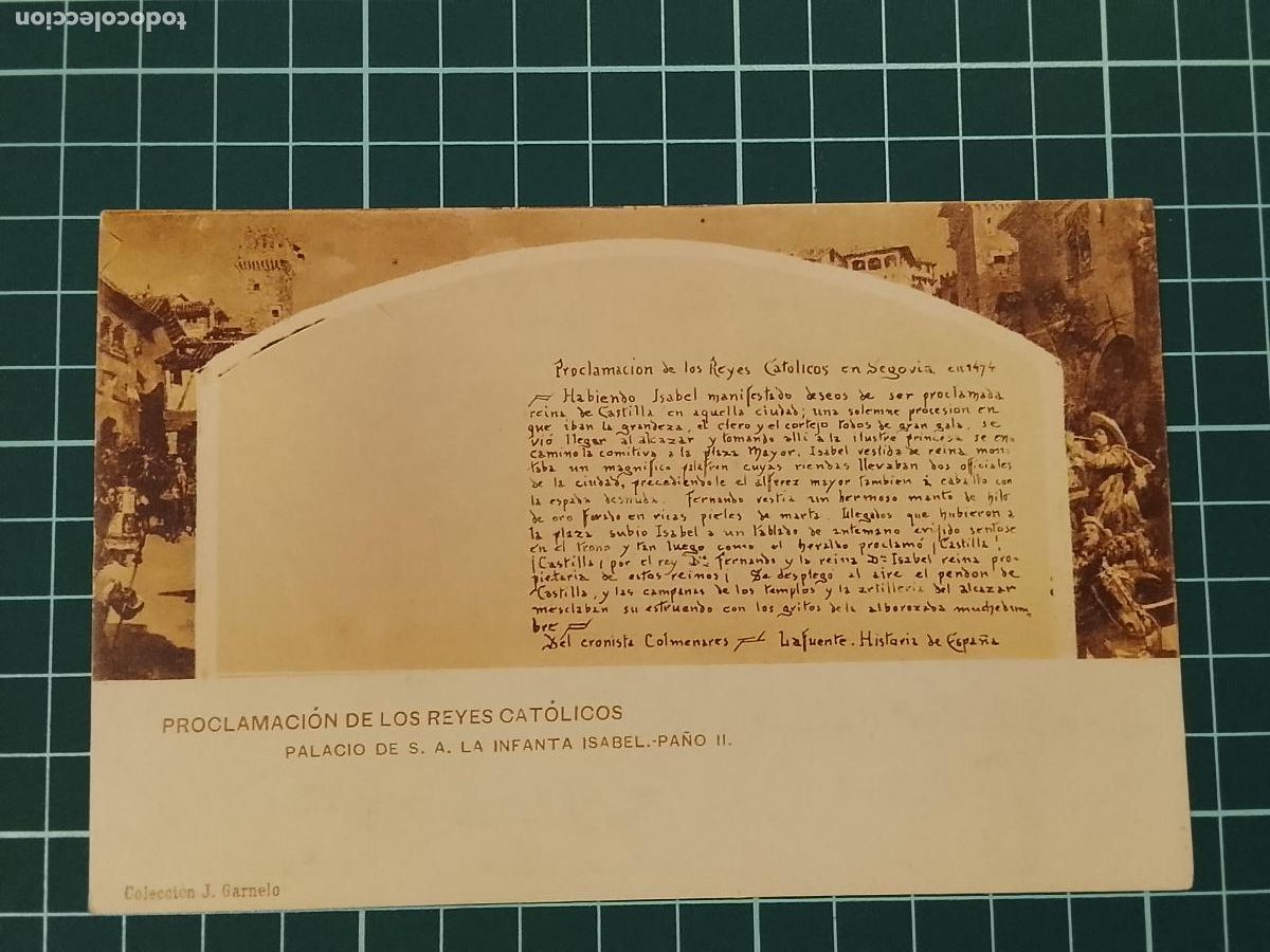 Postales: PROCLAMACION REYES CATOLICOS - COL&middot; J. GARNELO - REVERSO SIN DIVIDIR - POSTAL ANTIGUA -(115.998)
