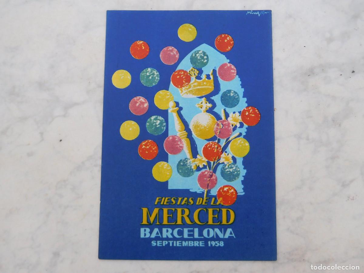 Postais: Postal fiestas de la Merced Barcelona a&ntilde;o 1958