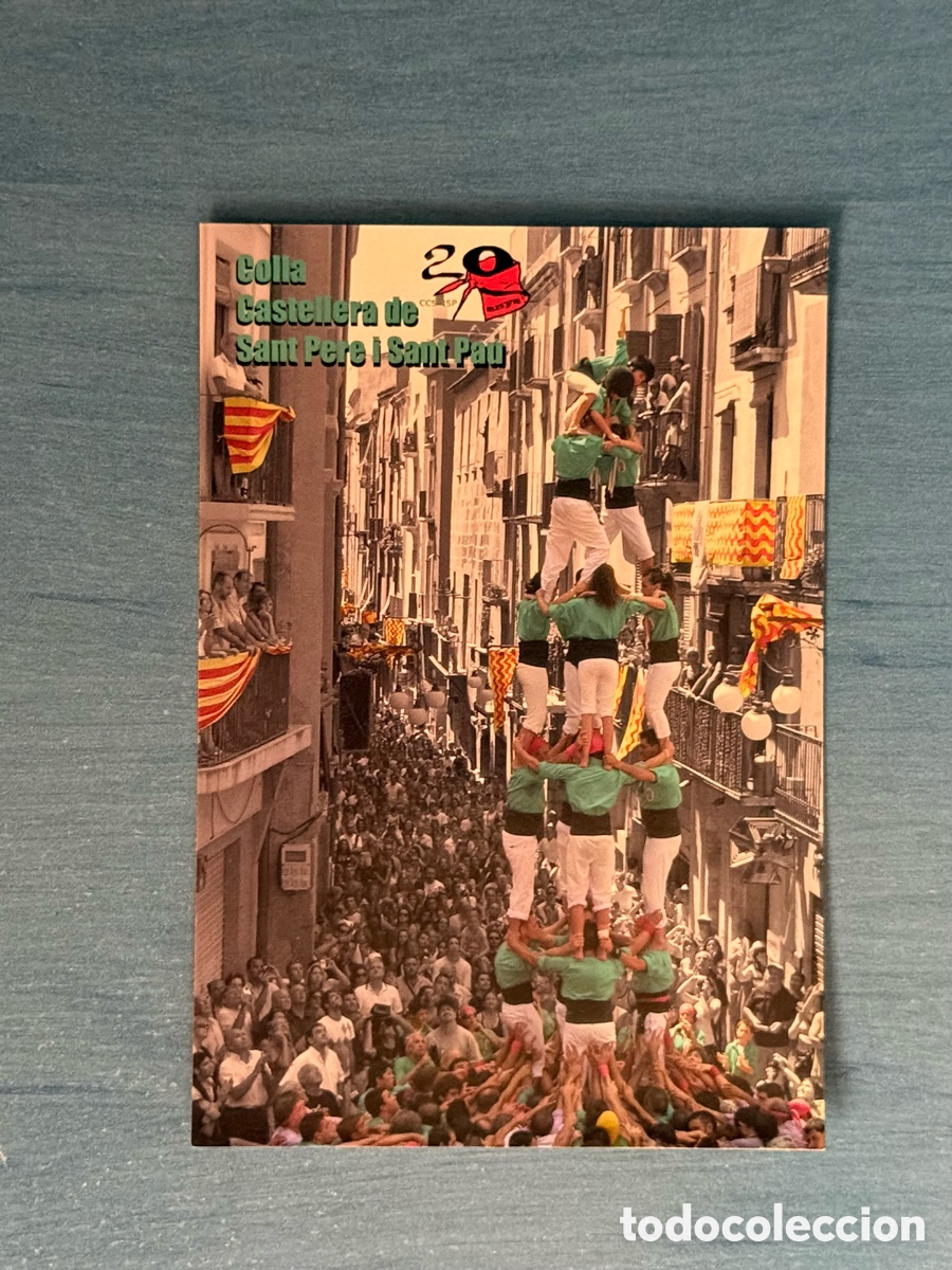 Postales: Postal de les festes № 21 TGN. Castellers Sant Pere i Sant Pau. Santa Tecla Tarragona